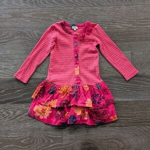 Le Top Pink Floral Dress Size 4T